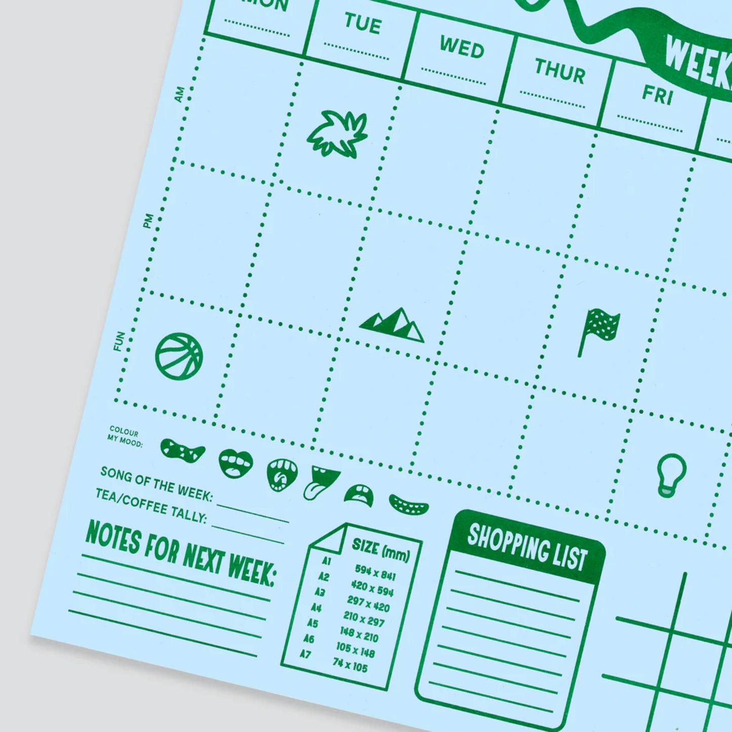A3 Weekly Desk Pad in Blue