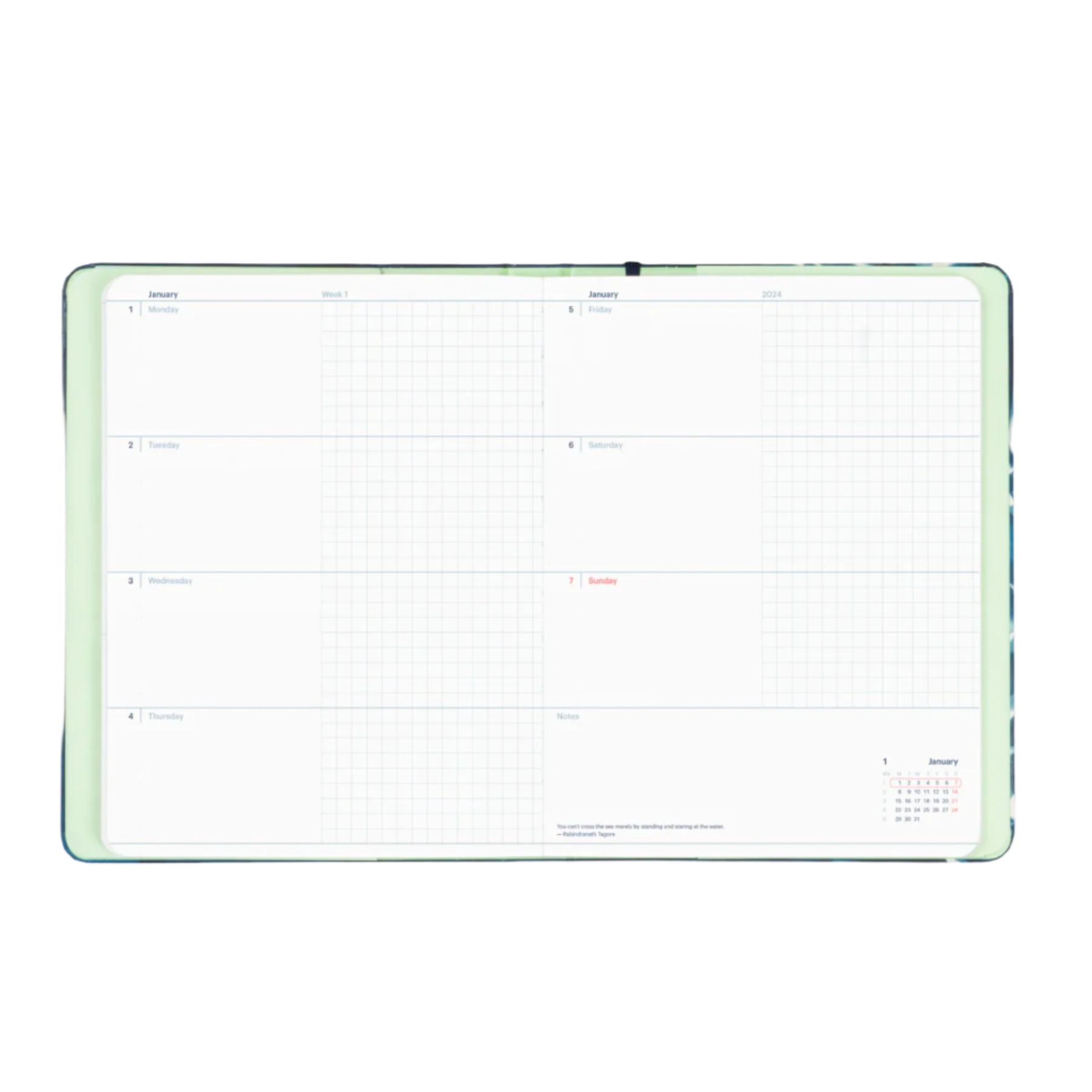 2024 Refillable Dated Diary - Plain Navy