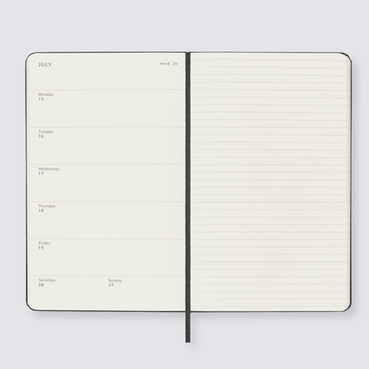 2024 Weekly Hard Cover Diary - Large / Black