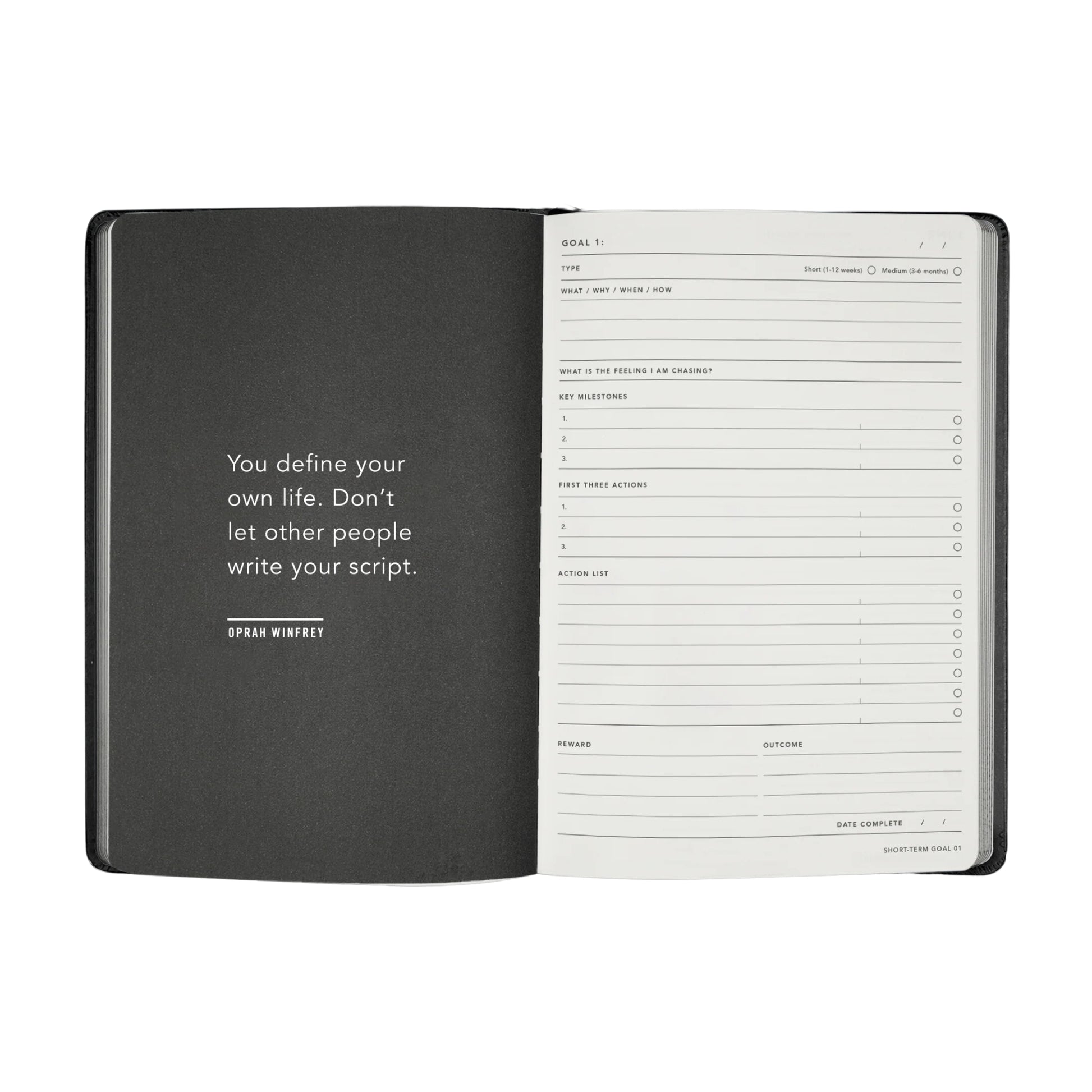 2025 Weekly Spread Diary - Black