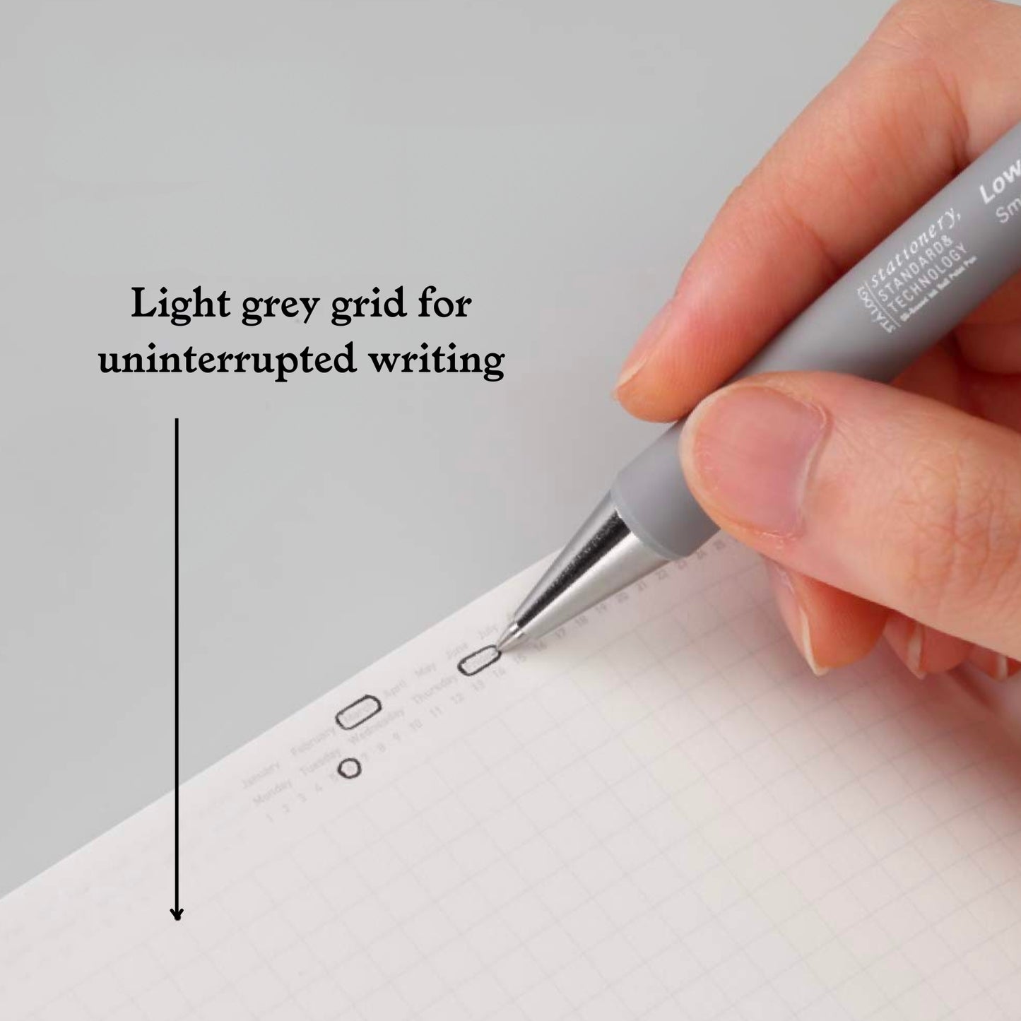 Light Grey Grid Notebook