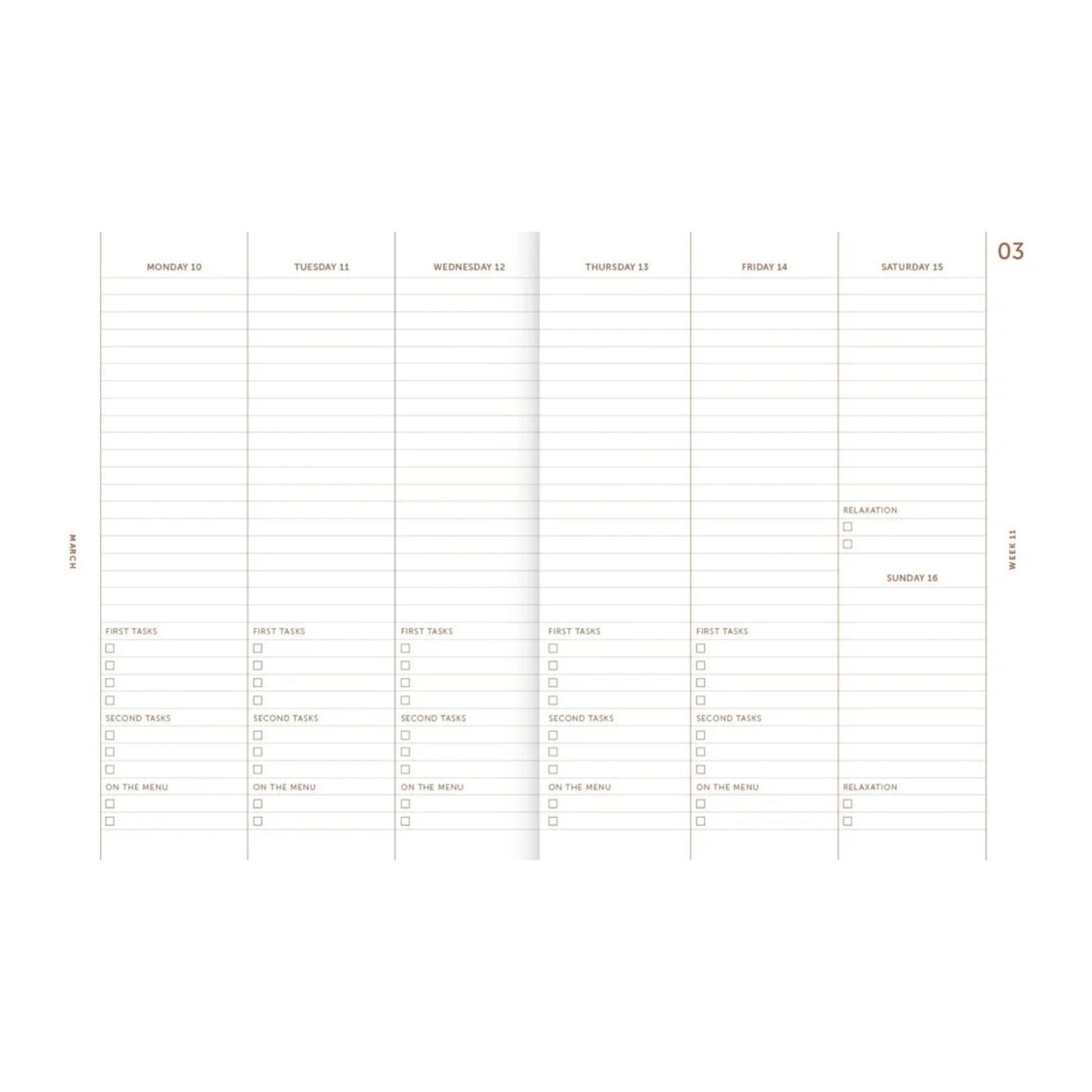 2025 A-Planner Weekly Diary - Linen