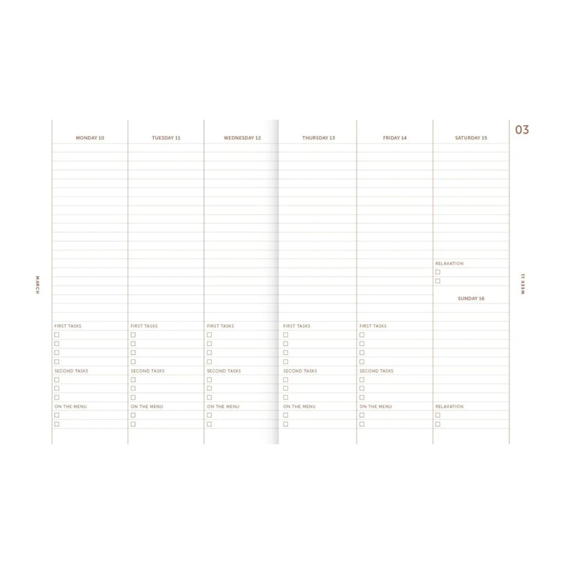 2025 A-Planner Weekly Diary - Linen