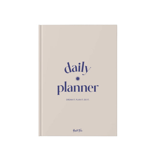 Undated Daily Planner - Sand and Navy