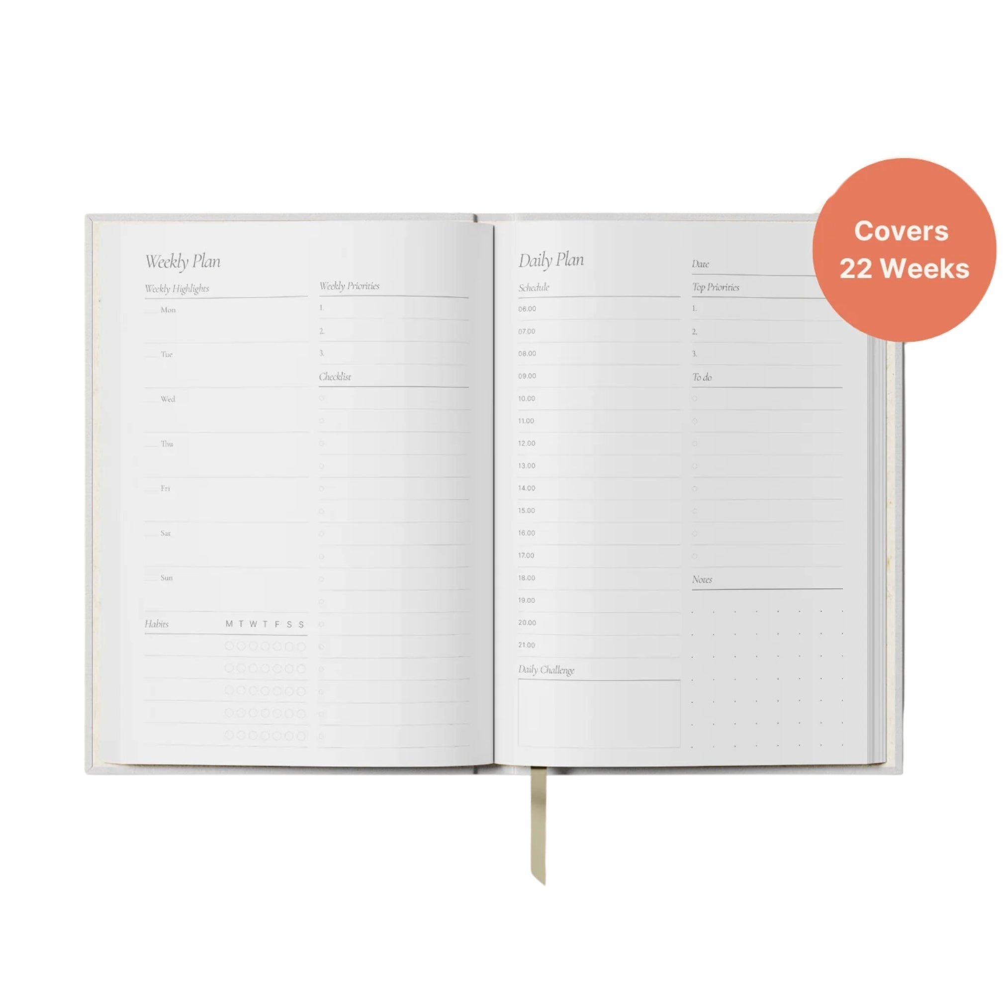 Undated Daily Planner -  Purple and Orange