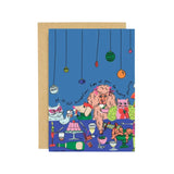 animal illustrated Christmas card