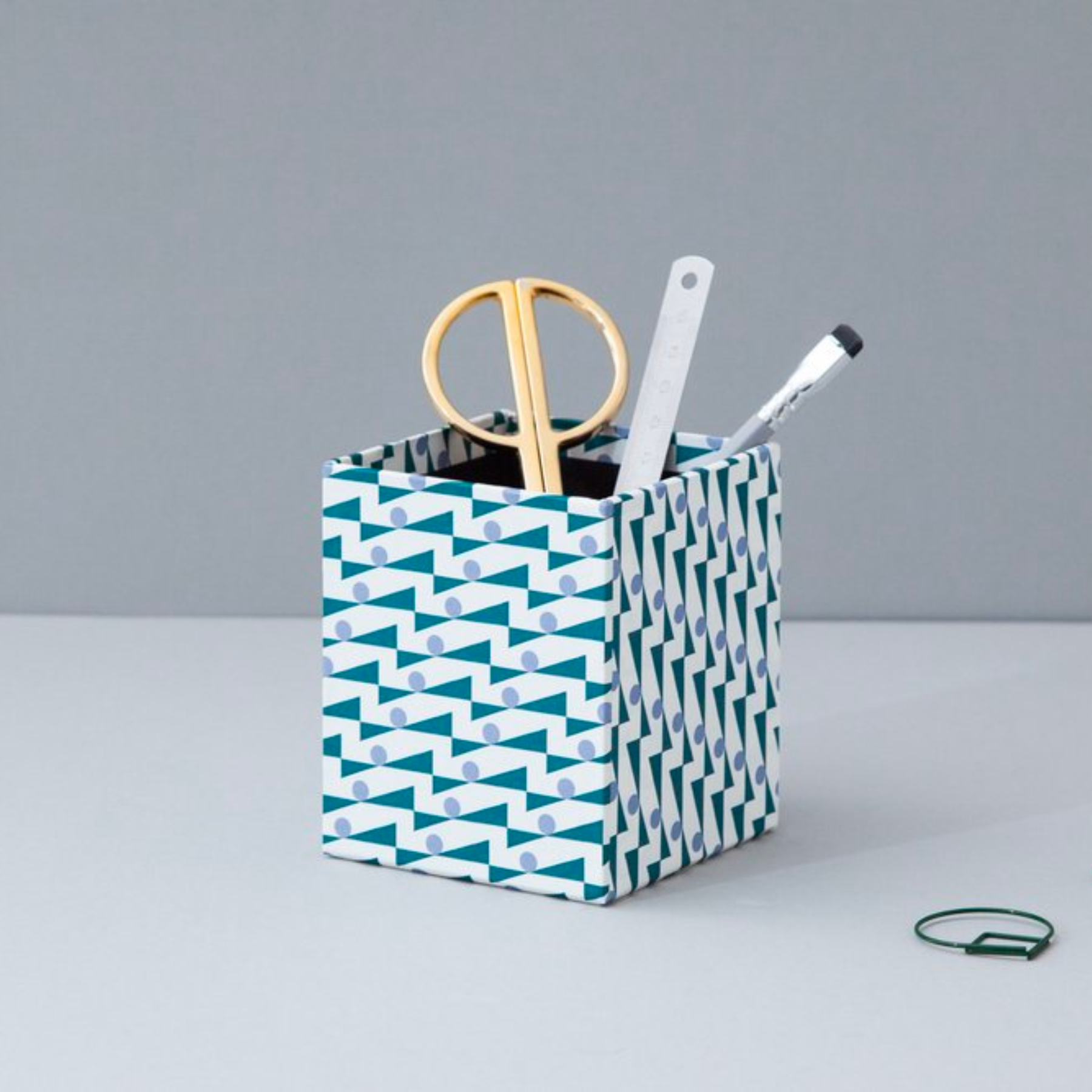 Handmade Pencil Pot - Blue / Green