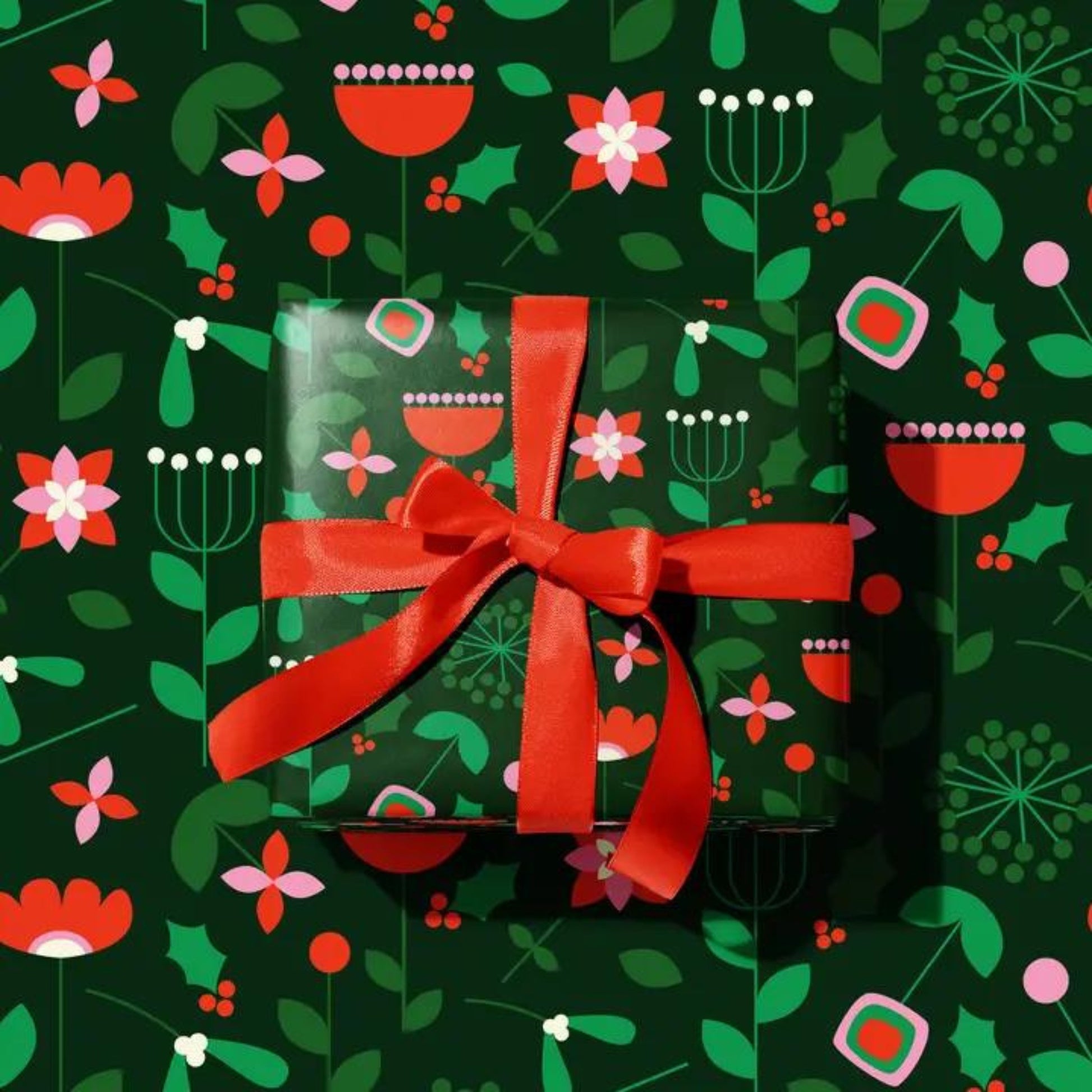 Bountiful Festive Bloom Christmas Wrapping Paper