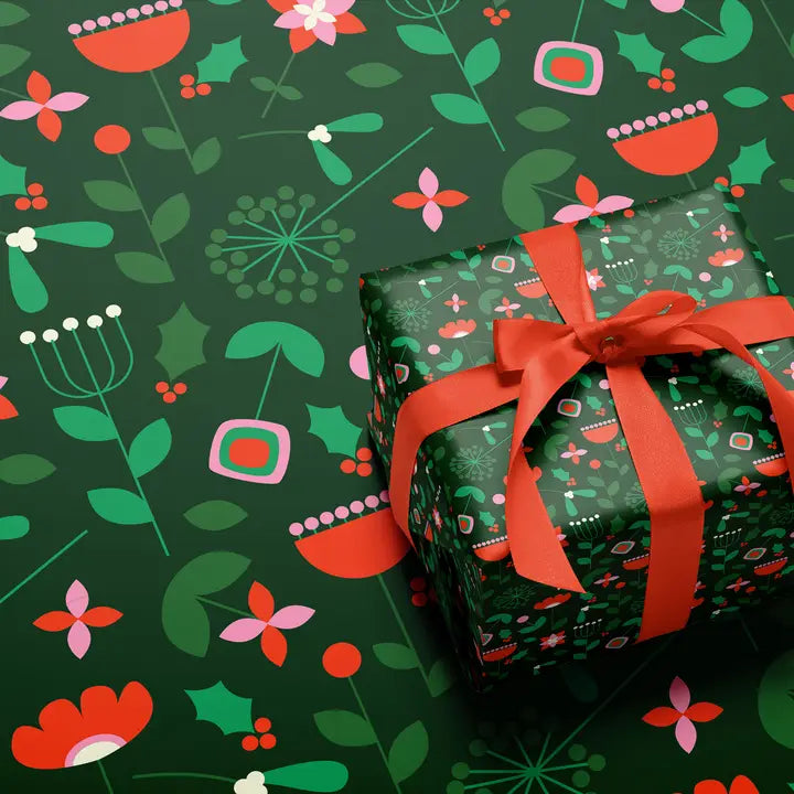 Bountiful Festive Bloom Christmas Wrapping Paper