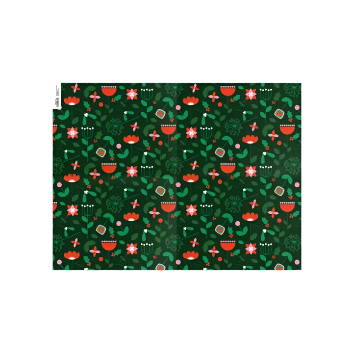 Bountiful Festive Bloom Christmas Wrapping Paper