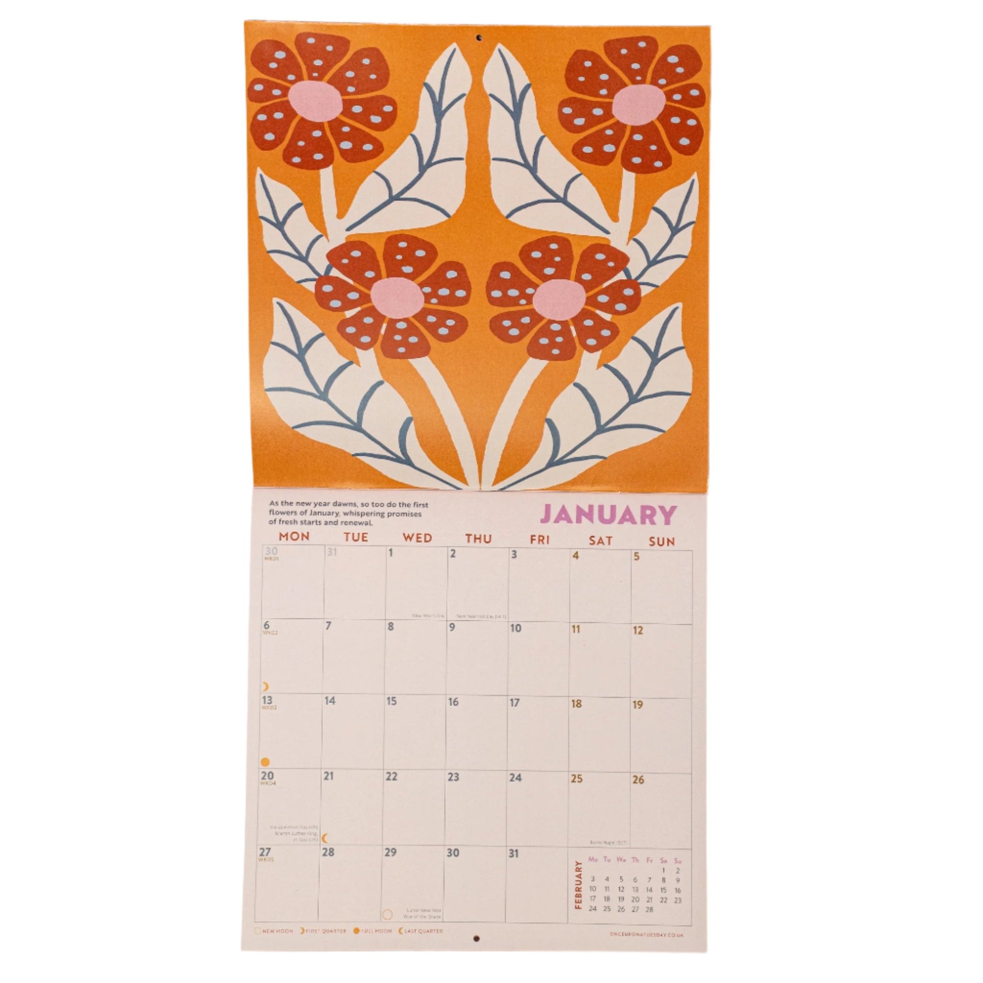 2025 Square Calendar - Les Fleurs