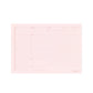 Pink planner insert with columns and text on a white background