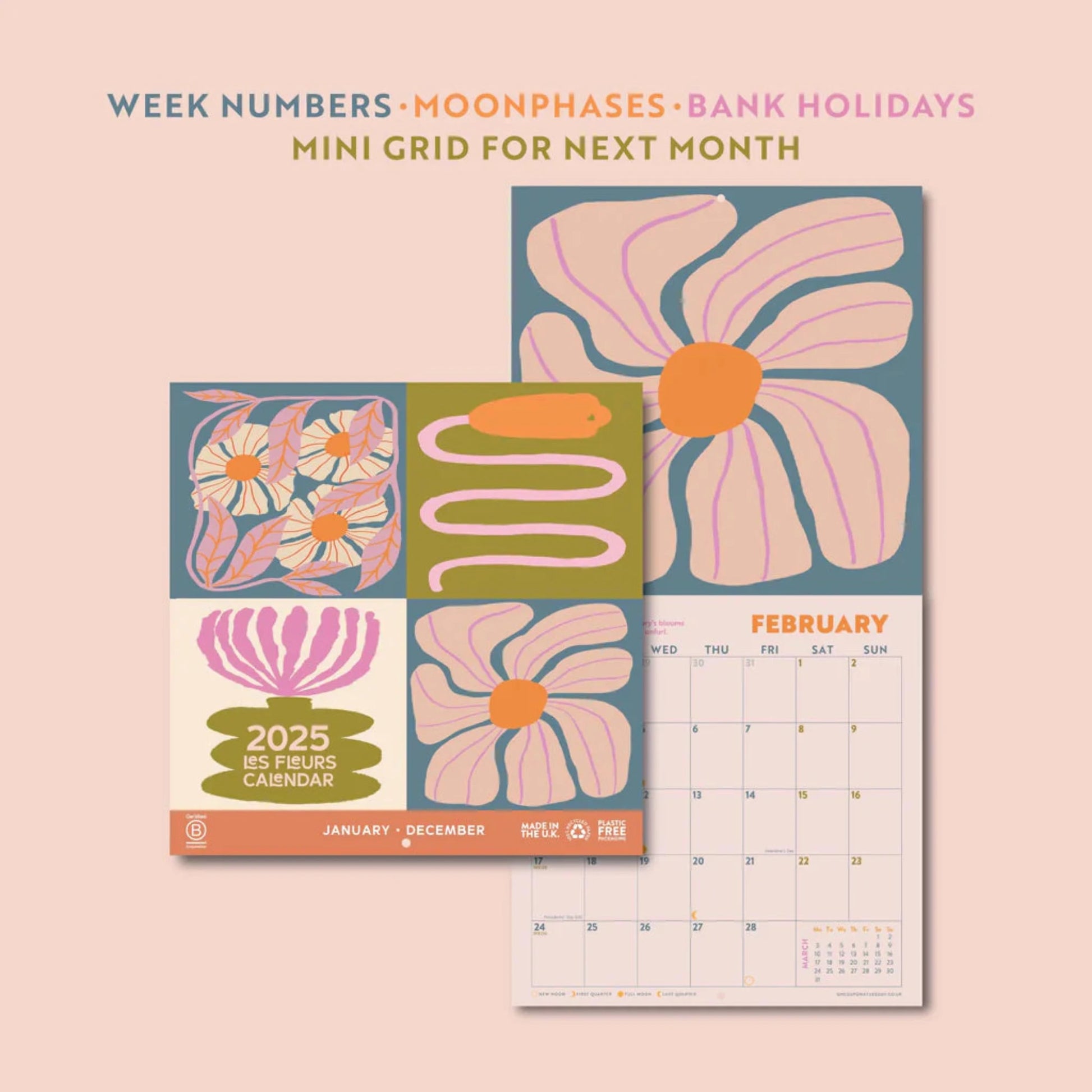 2025 Square Calendar - Les Fleurs