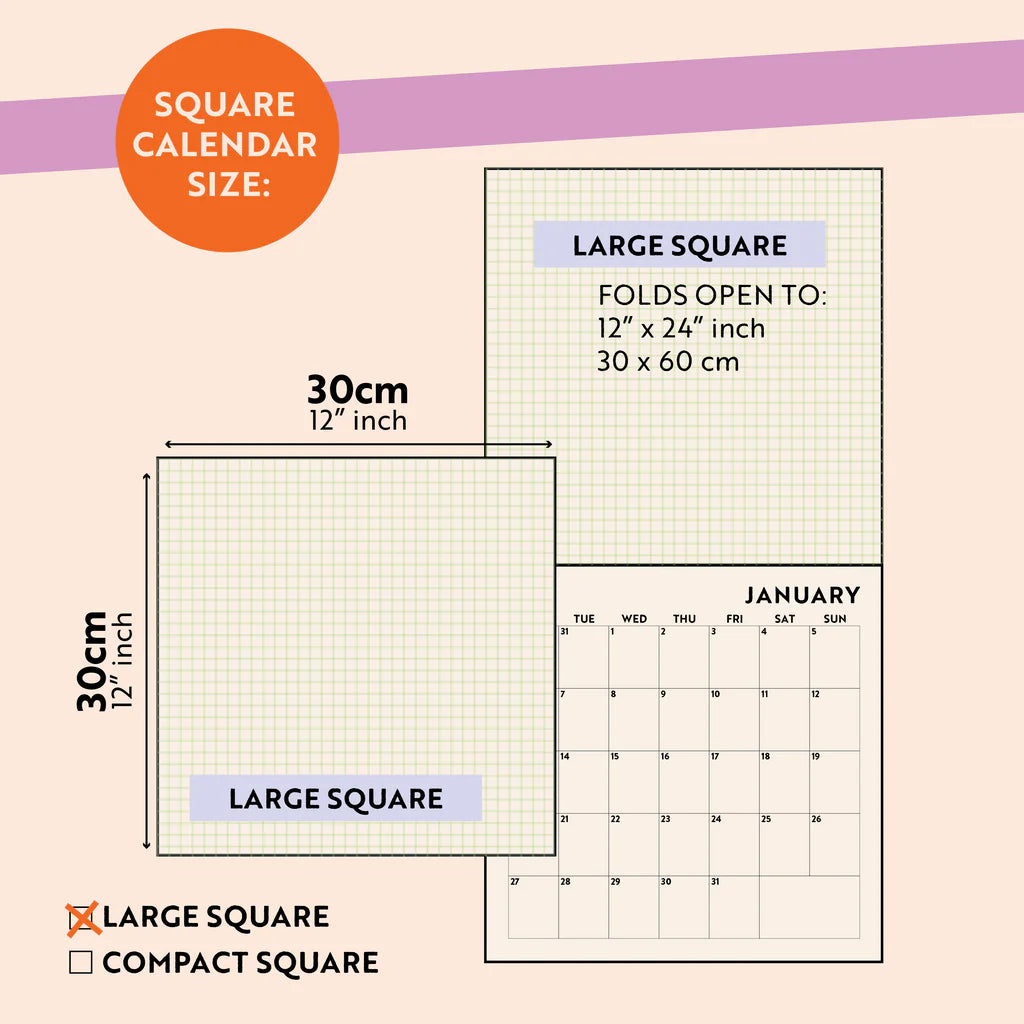 2025 Square Calendar - Les Fleurs