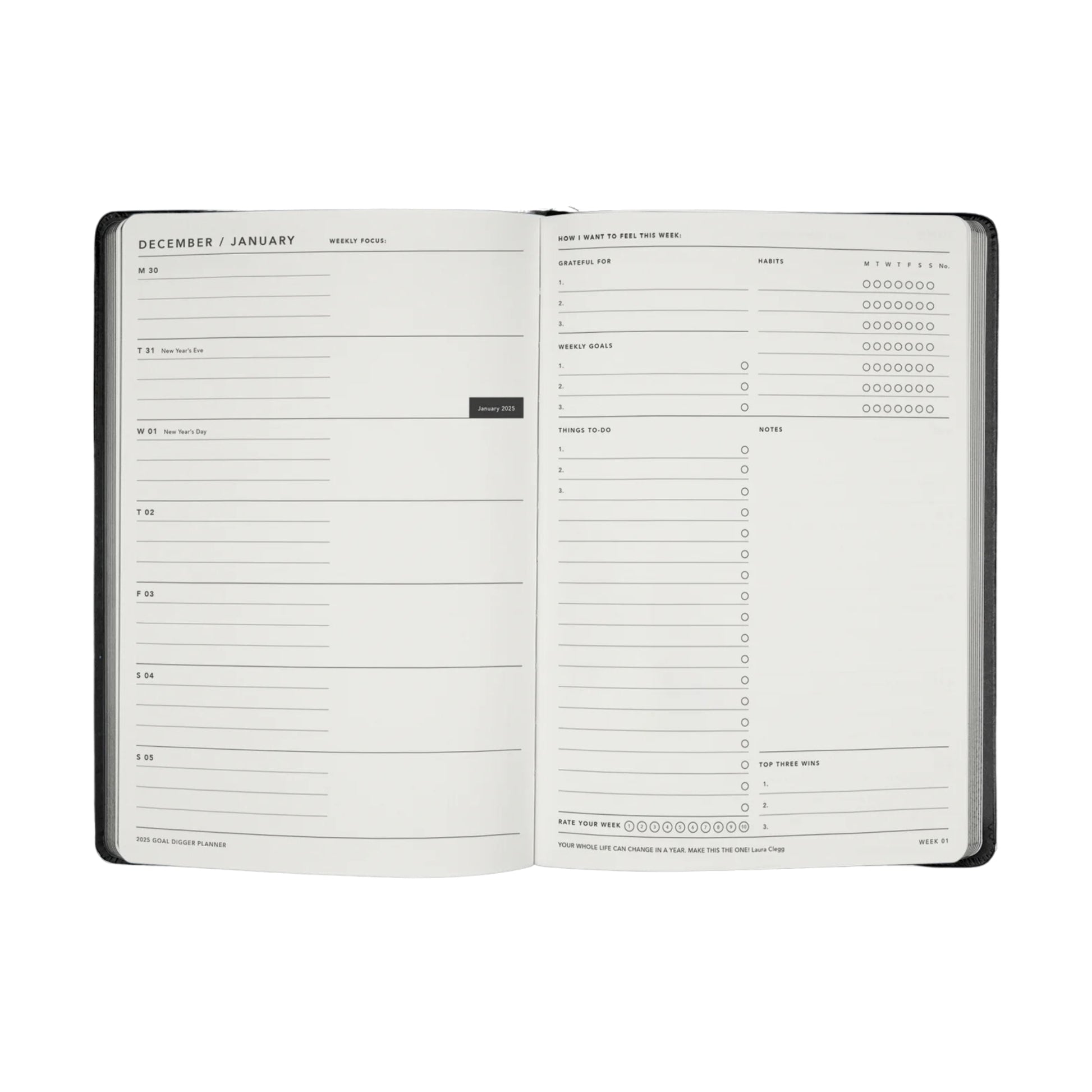 2025 Goal Digger Diary - Bold / Lemon