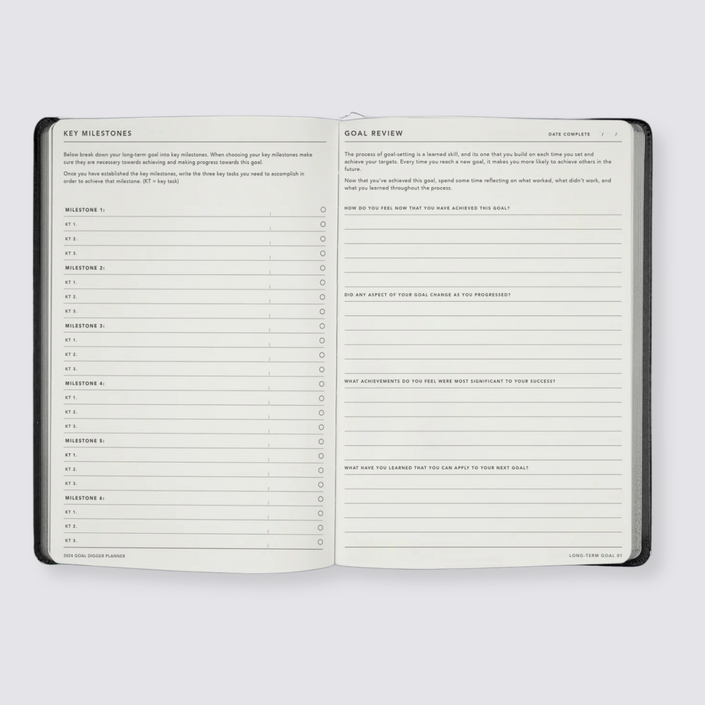 Weekly goal planner diary 2024
