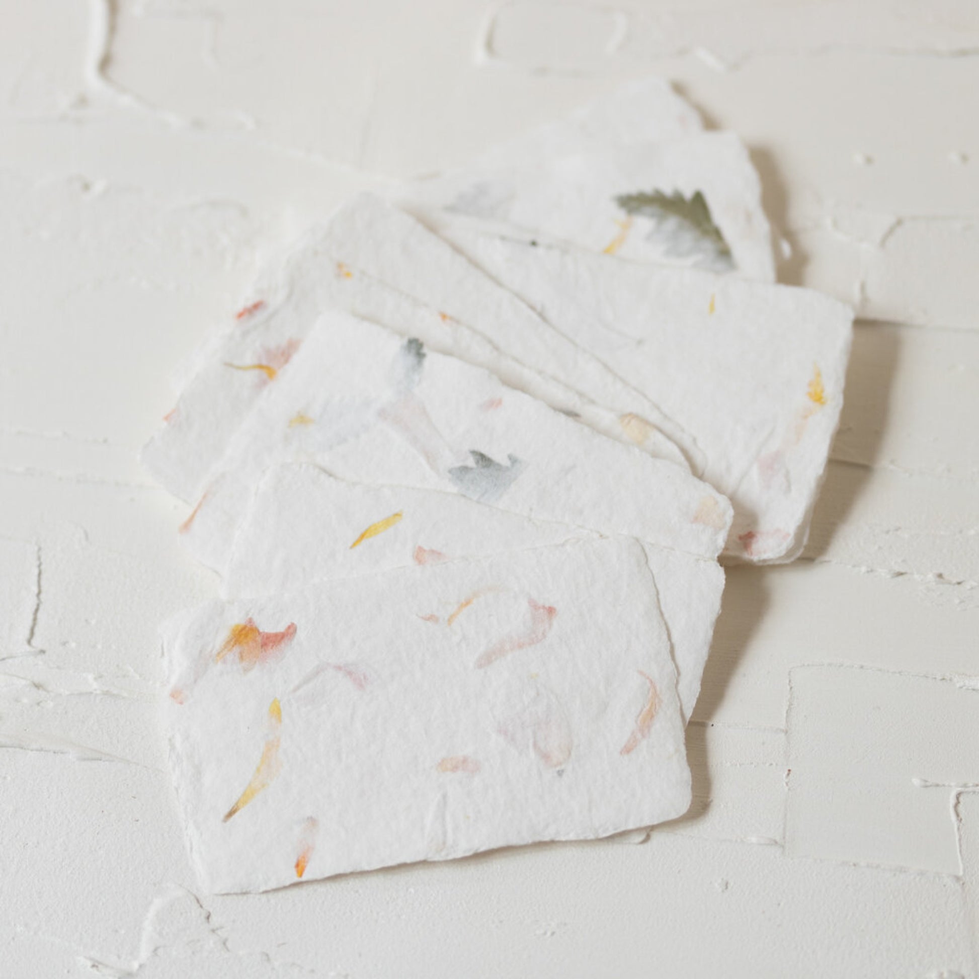 Handmade Paper Placecards - Set of 10 / Floral