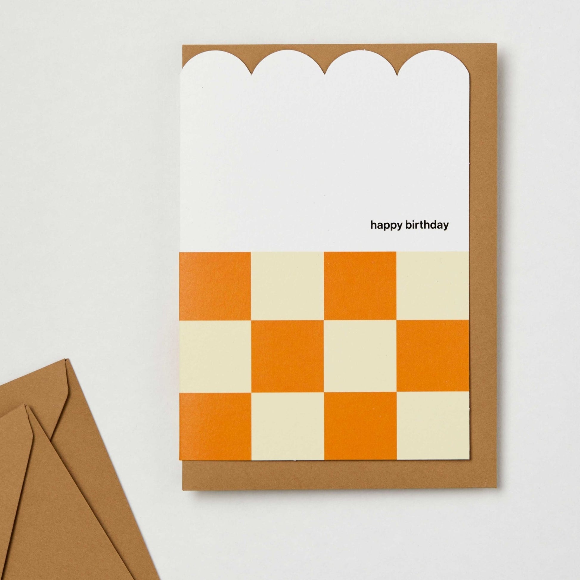 Happy Birthday Yellow Checkerboard