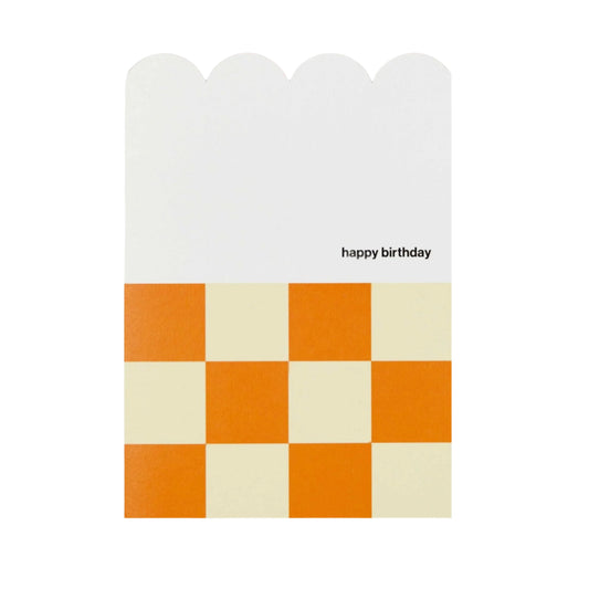 Happy Birthday Yellow Checkerboard