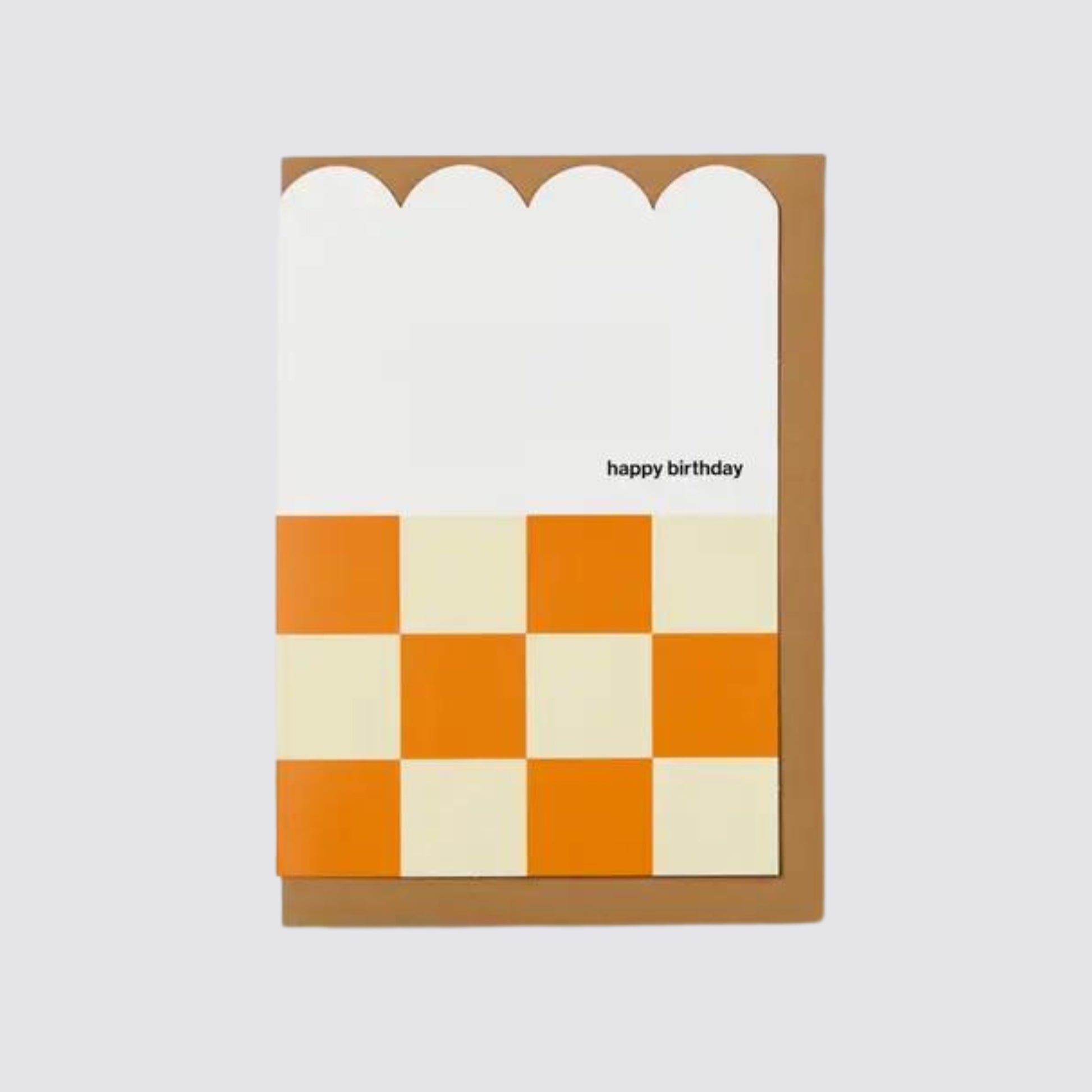 Happy Birthday Yellow Checkerboard