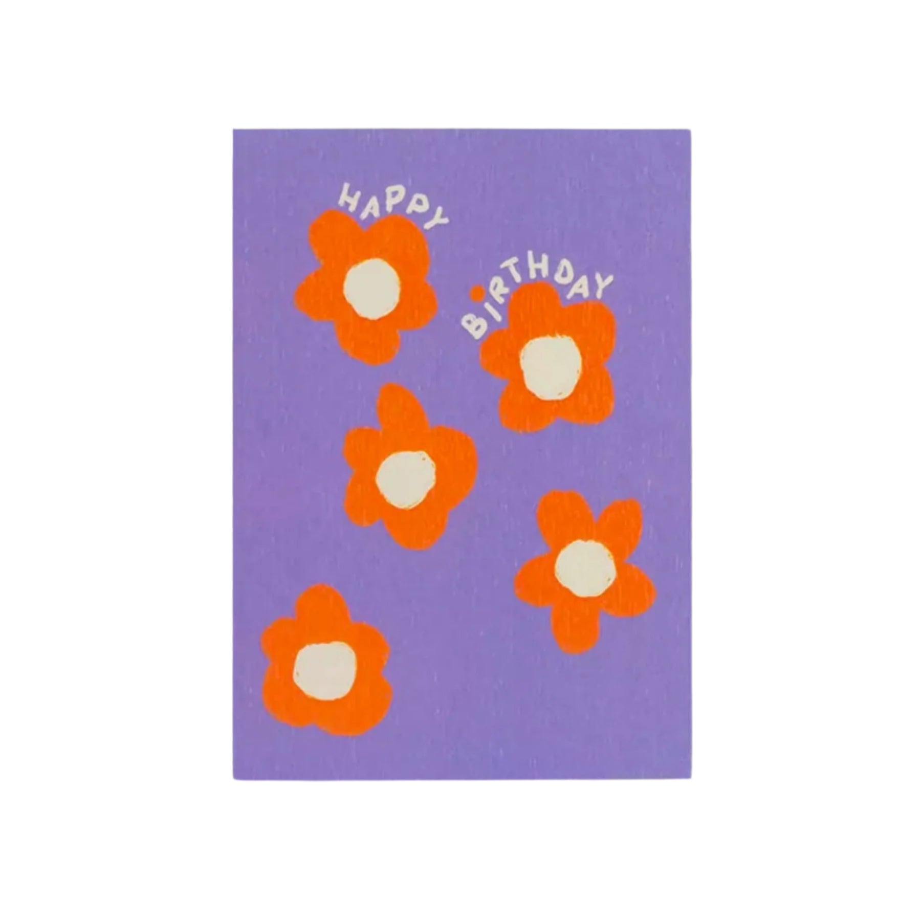 Orange Flowers Happy Birthday Card