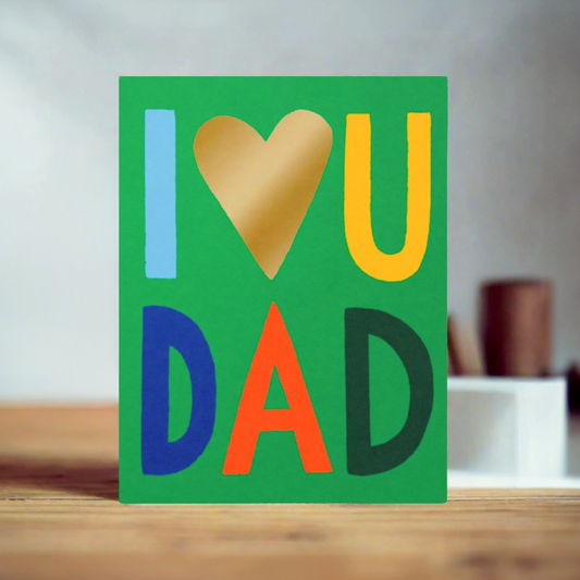 Love You Dad Green Collage Card