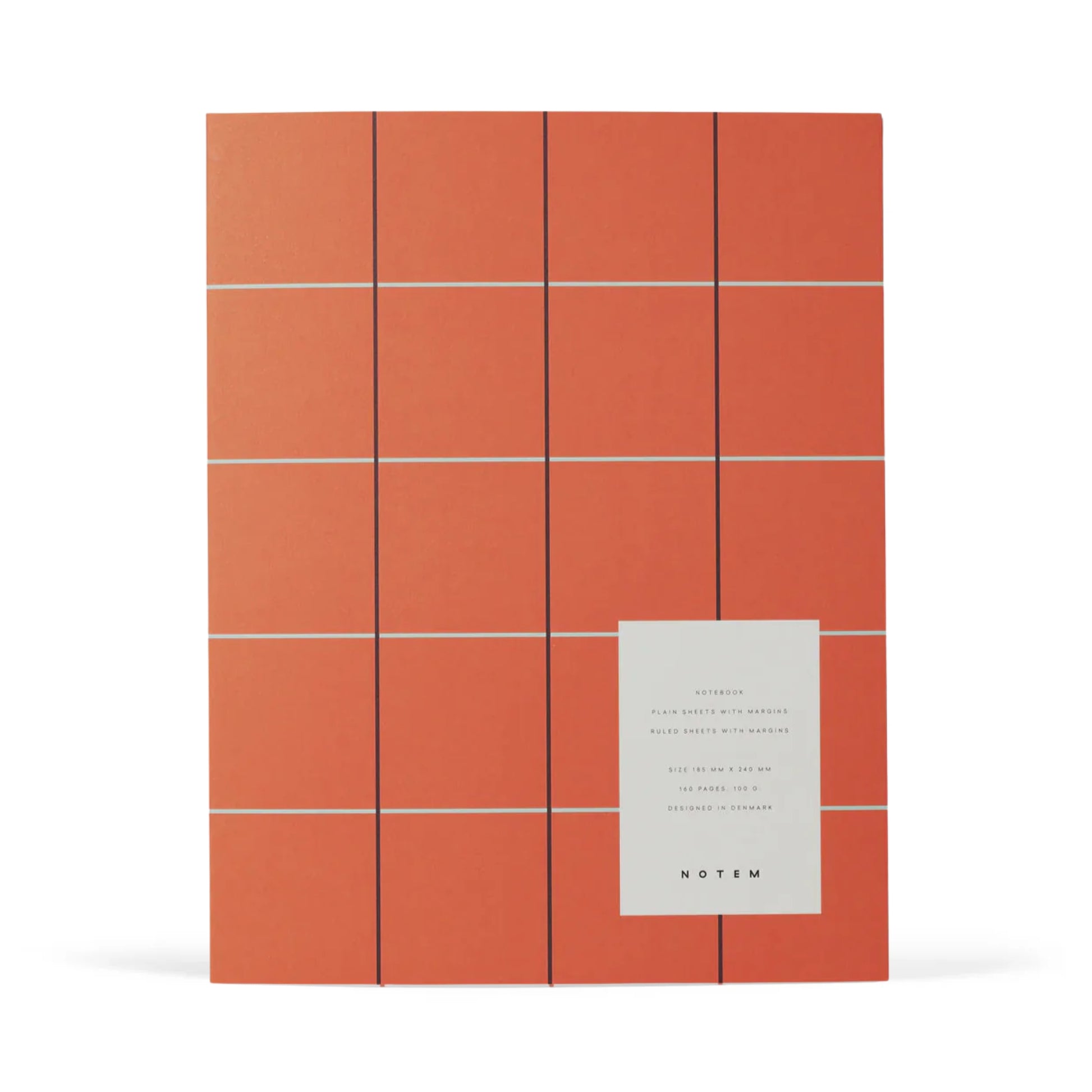 Uma Ruled Notebook - Large / Orange Check