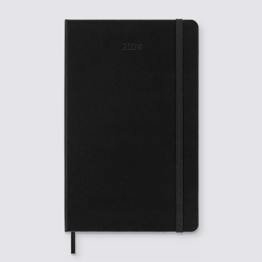 2024 Weekly Hard Cover Diary - Large / Black