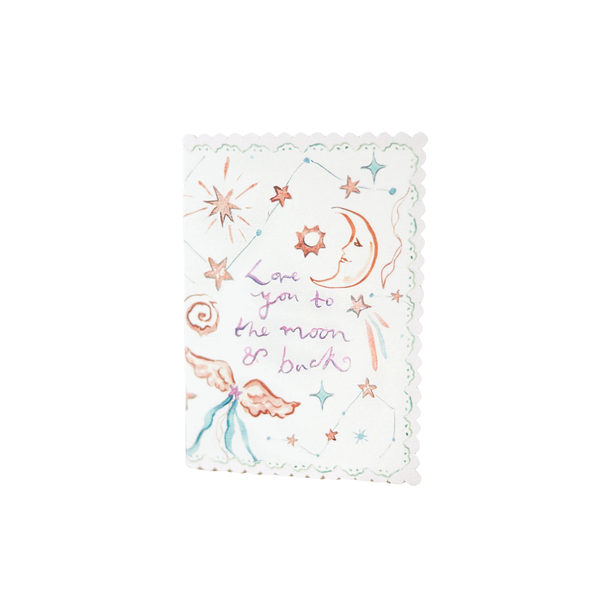 Love You to the Moon and Back Scalloped Edge Card
