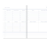 2027 My Journal Weekly Diary - Floral Dark Blue/Light Blue