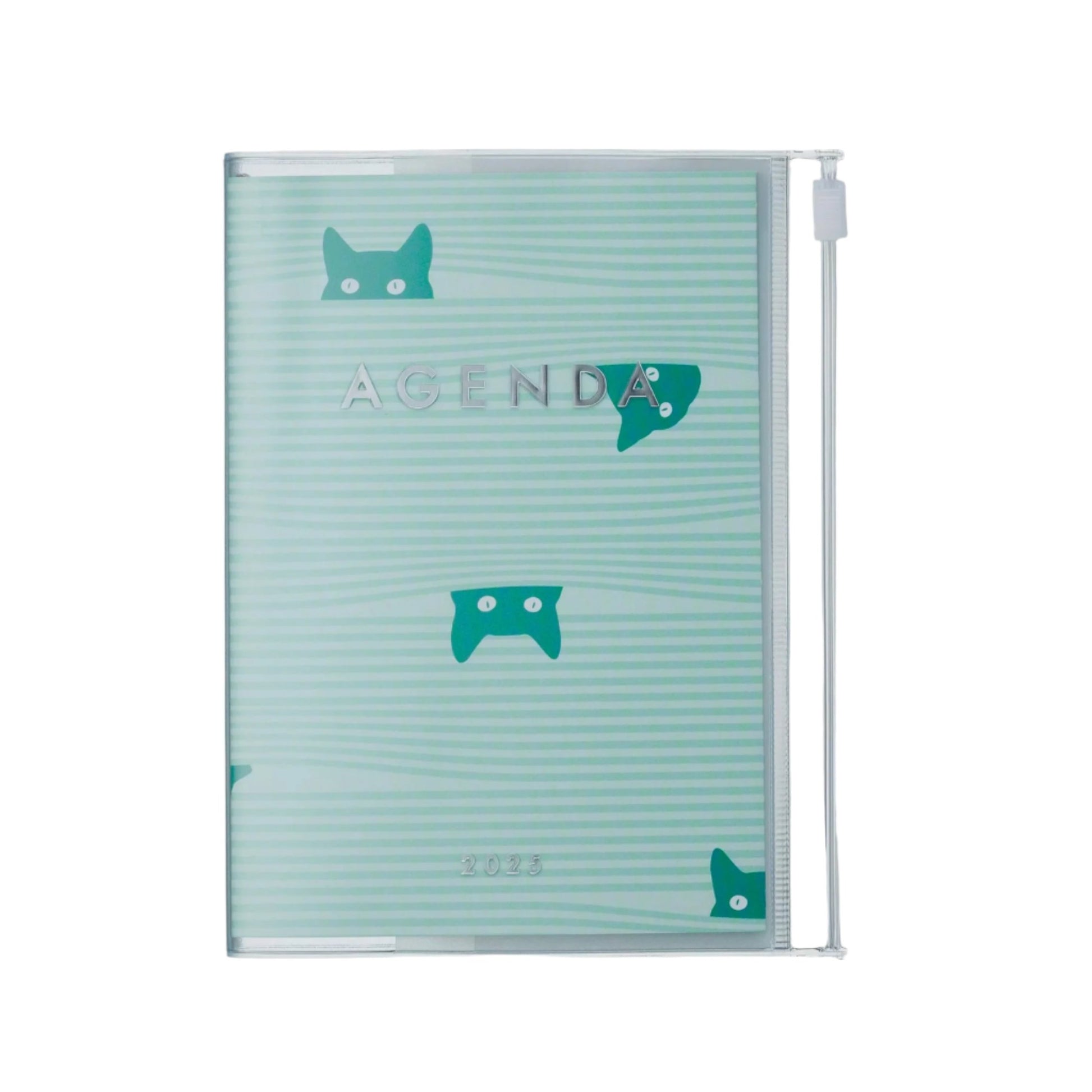 2024-2025 Cats Weekly A6 Diary - Cat Green