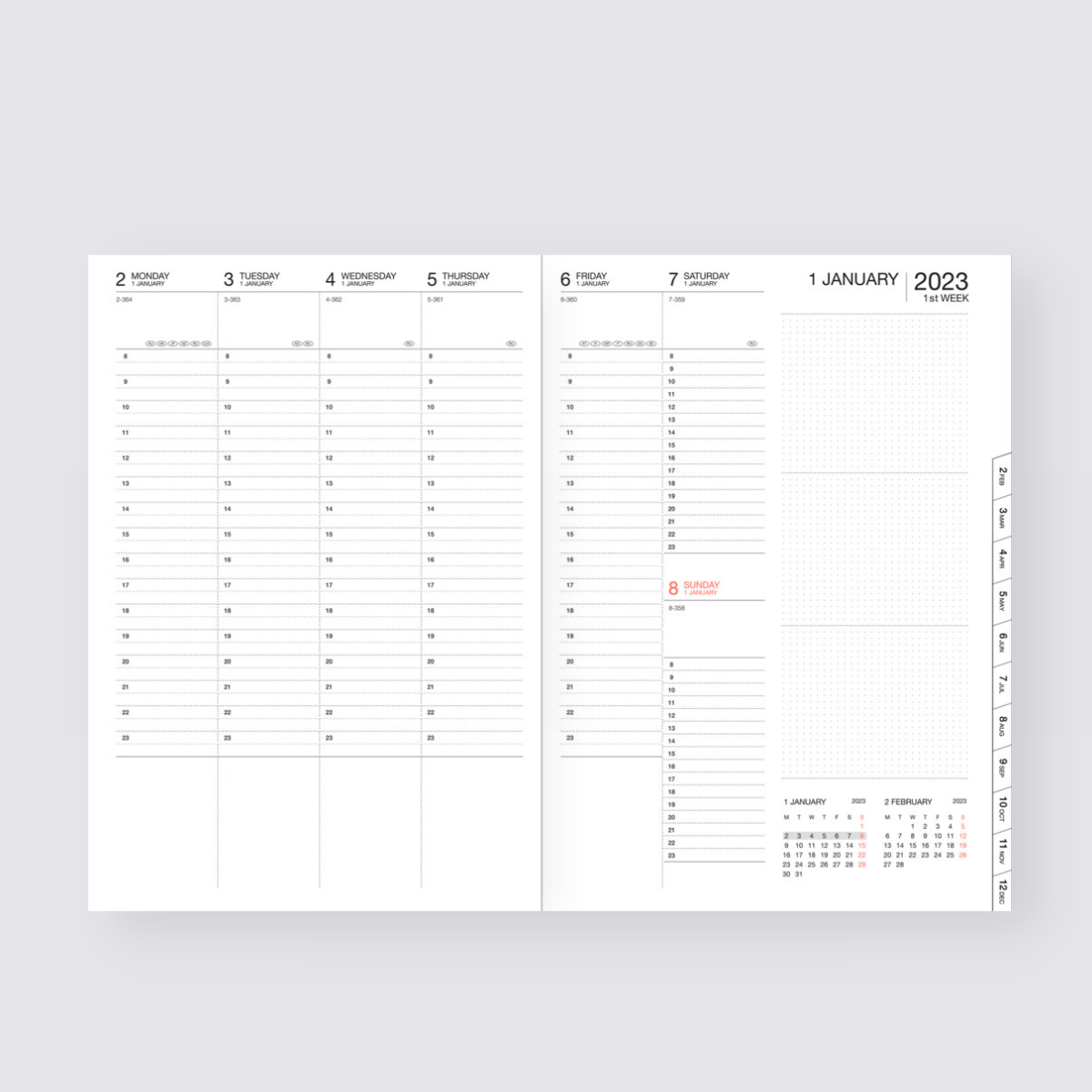 2024-2025 Storage.It Weekly A5 Diary - Mint