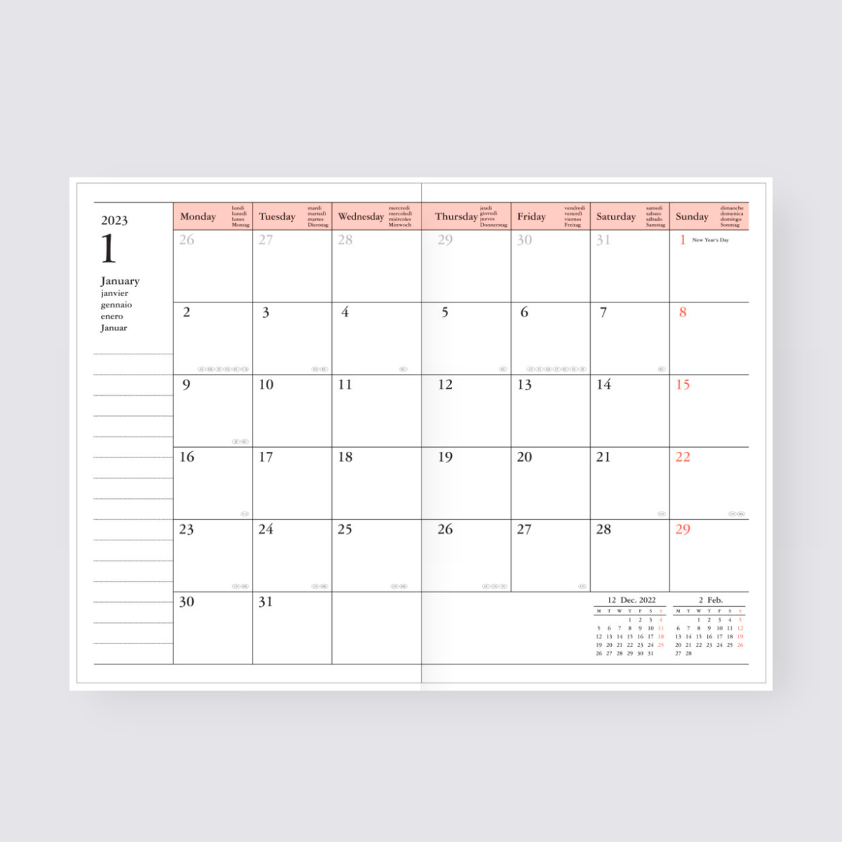 2024-2025 Cats Weekly A6 Diary - Cat Green