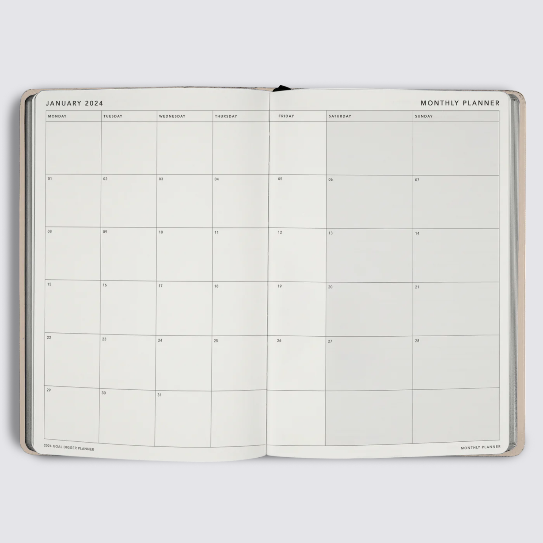 2024 Daily Goal Digger Planner - B5 / Black