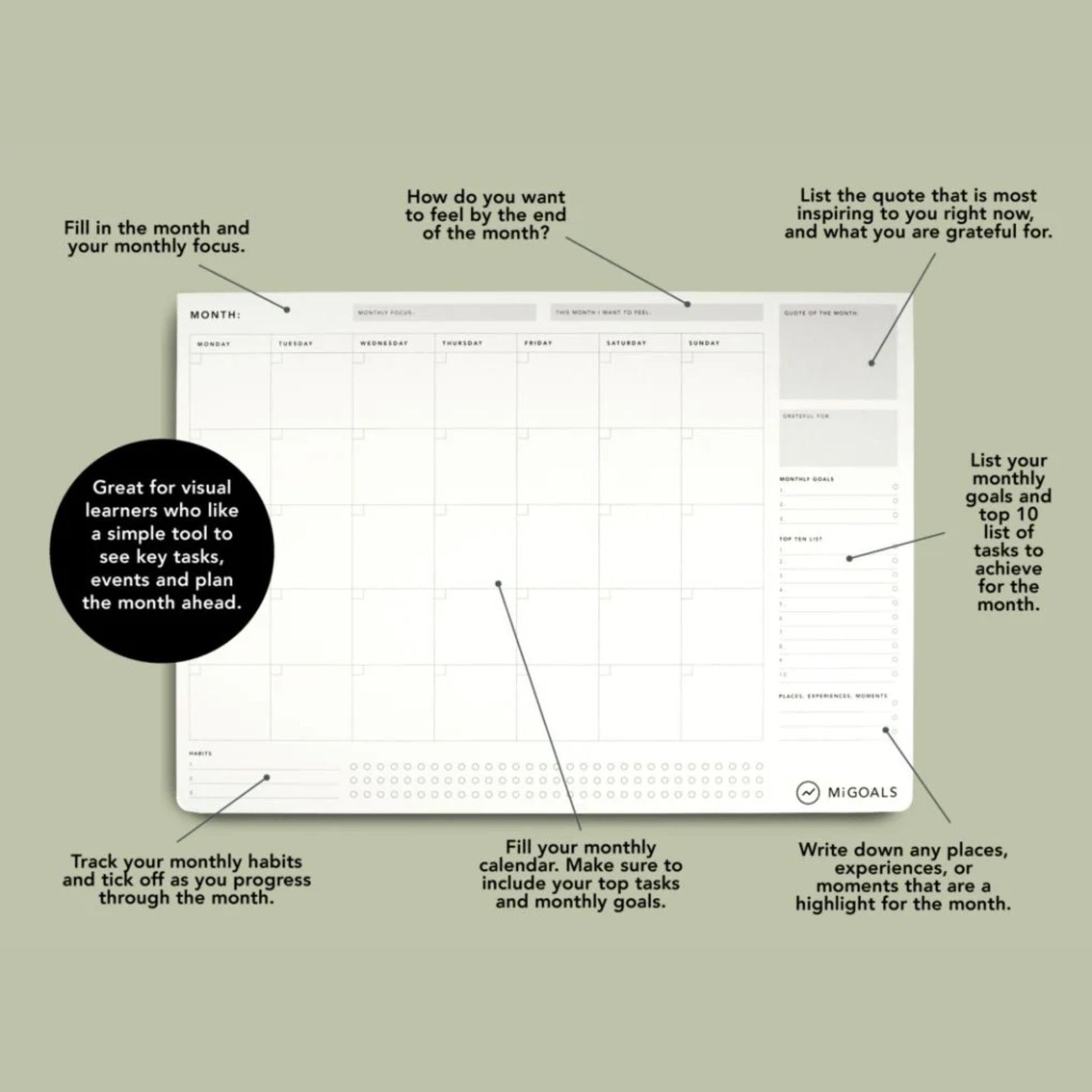 Monthly Desk Pad