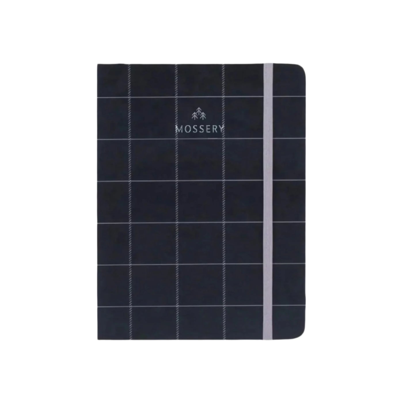 Black Plaid Refillable Mossery Notebook  - Dot Grid