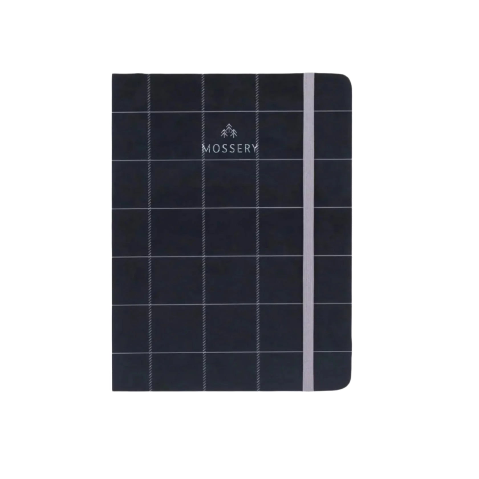 Black Plaid Refillable Mossery Notebook  - Dot Grid