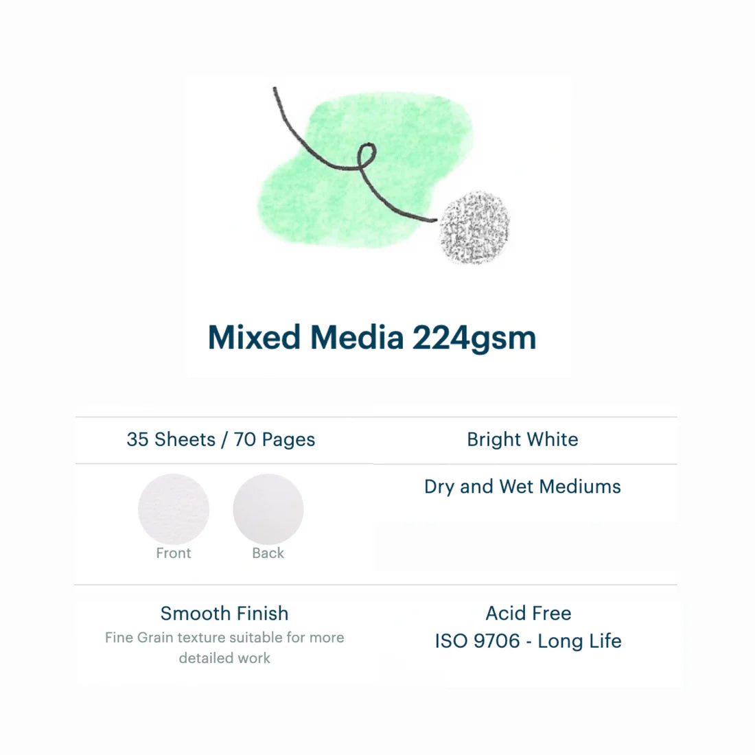 Refillable Wirebound Sketchbook - Jade Green