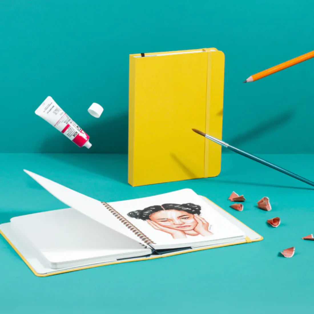 Refillable Wirebound Sketchbook - Jade Green
