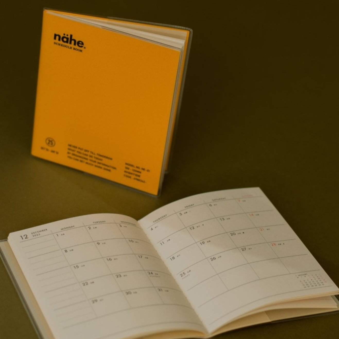 2025 Nahe Pocket Monthly Diary - Black