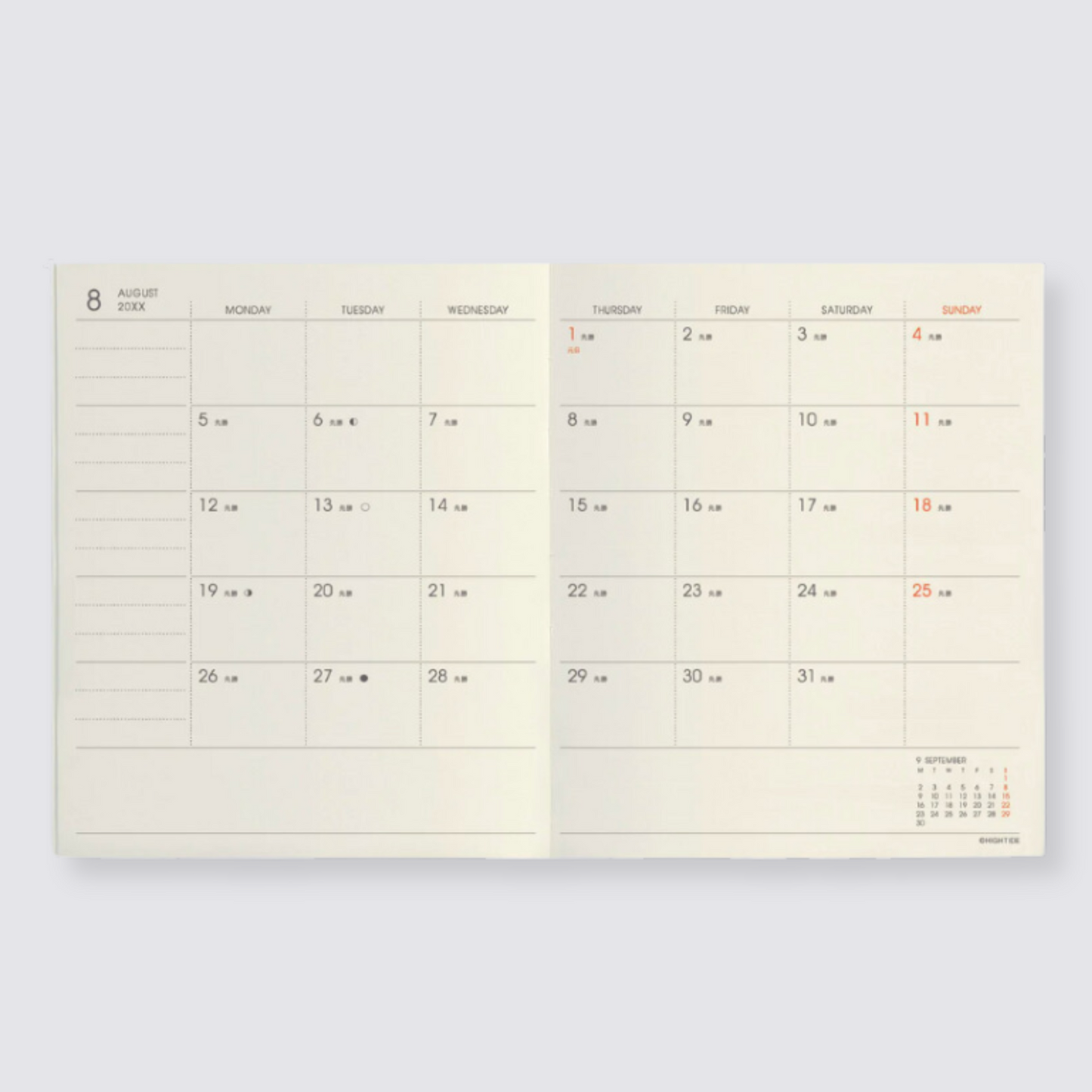 pocket monthly planner 2024 nahe
