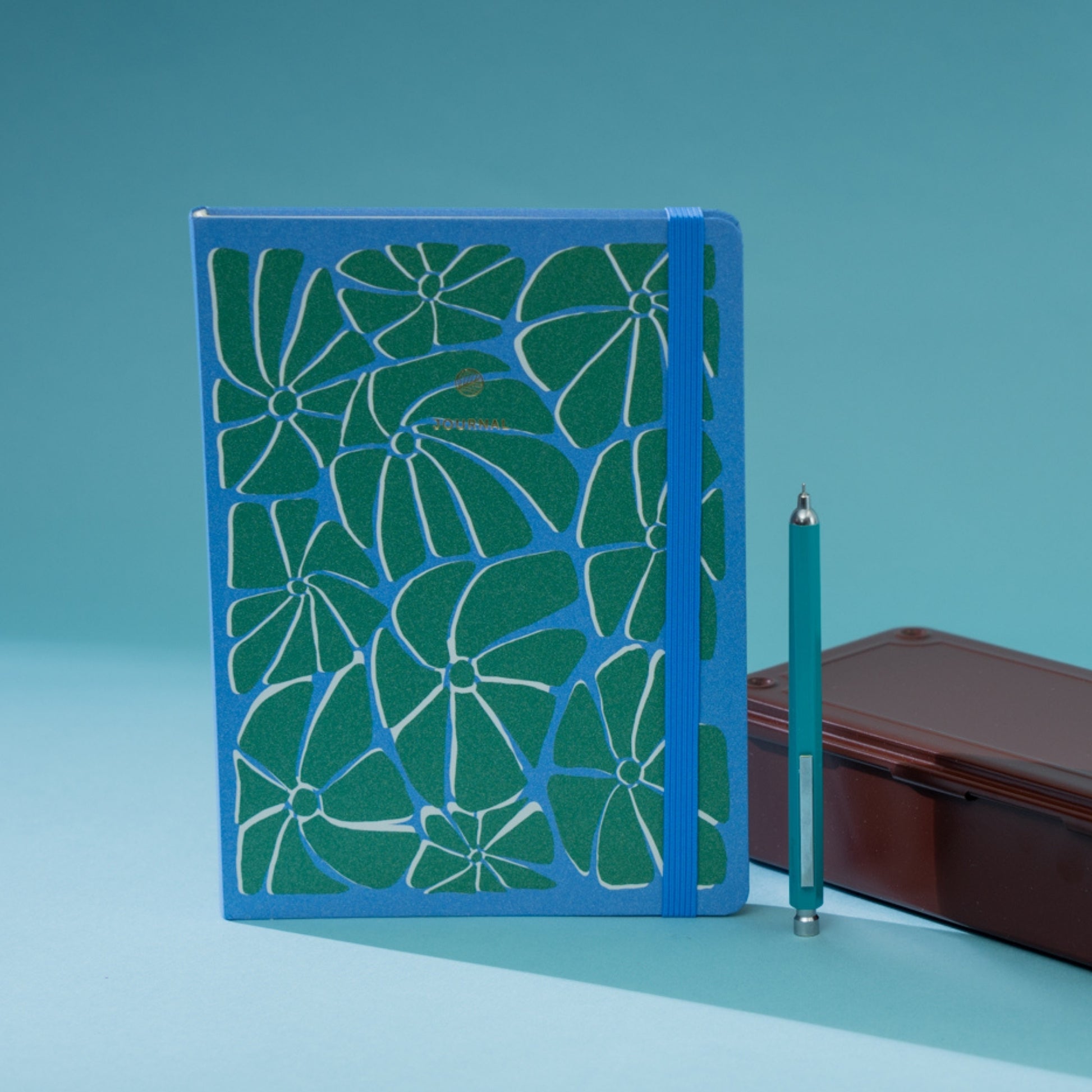 Hardback Notebook - Arty Blue Green