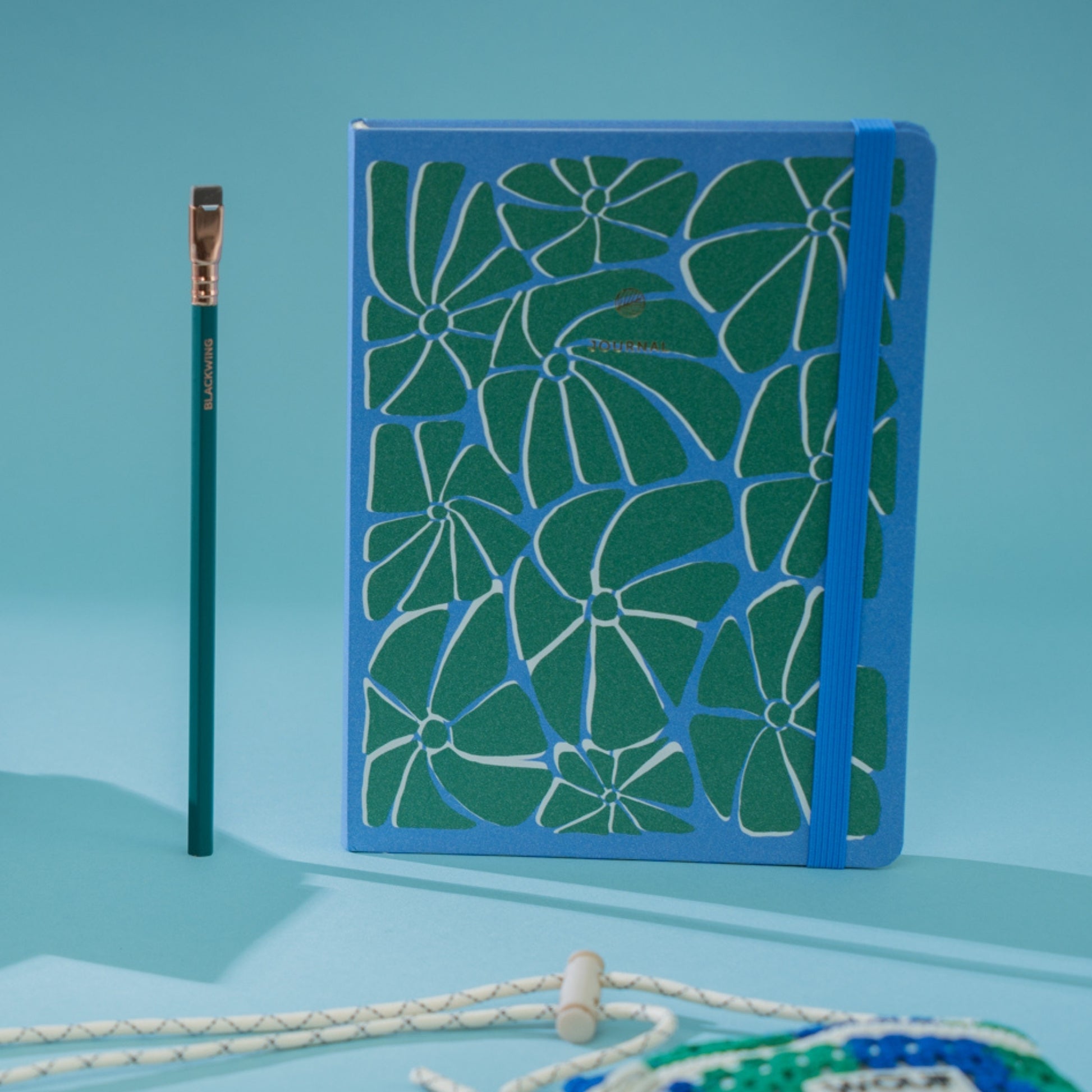 Hardback Notebook - Arty Blue Green