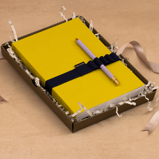 Small Gift Box - Khaki with Silver Ribbon
