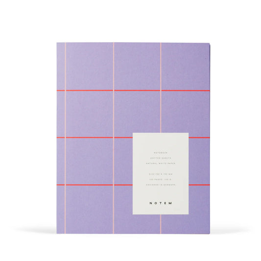 Uma Ruled Notebook  - Medium / Lavender Check