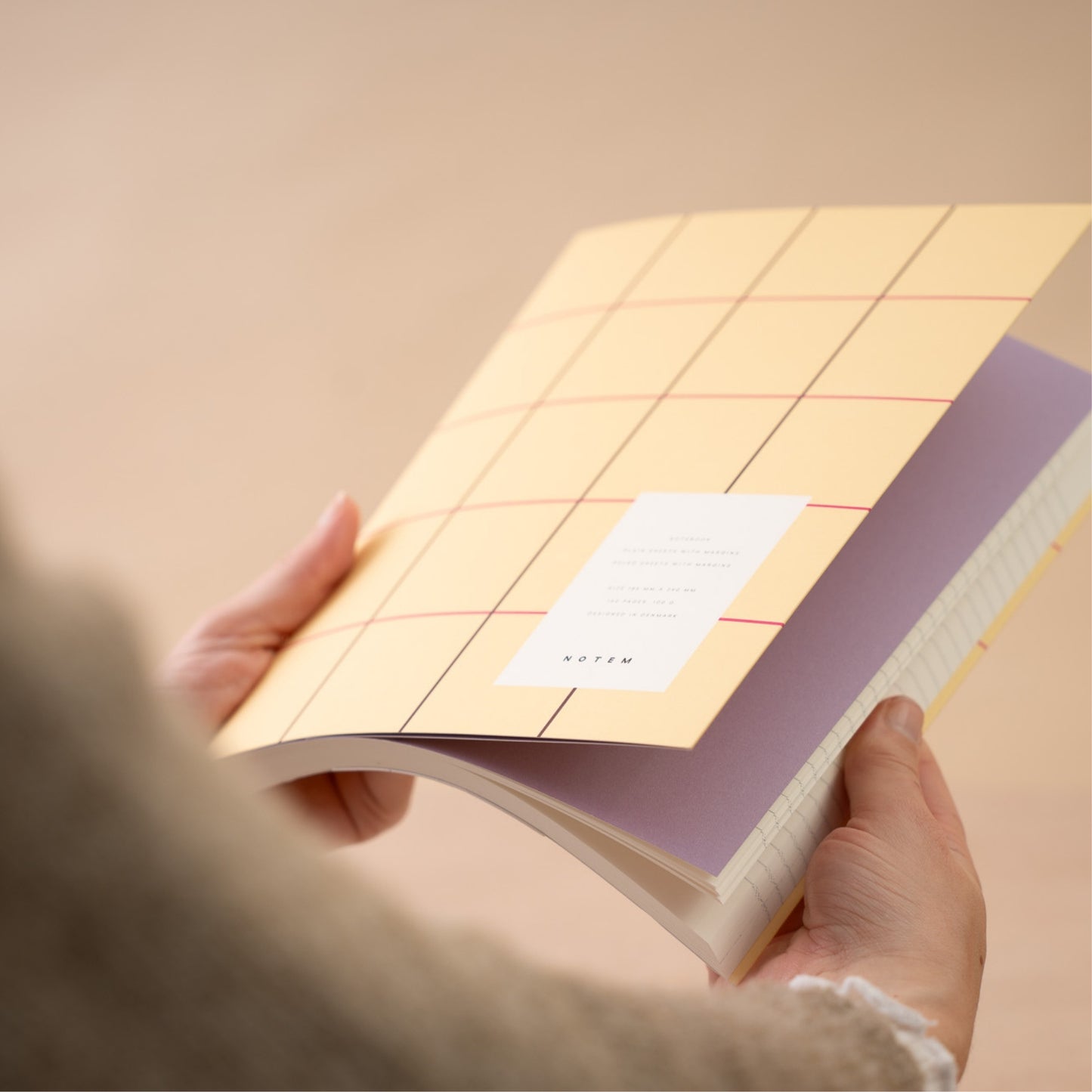 Uma Ruled Notebook - Large / Yellow Check