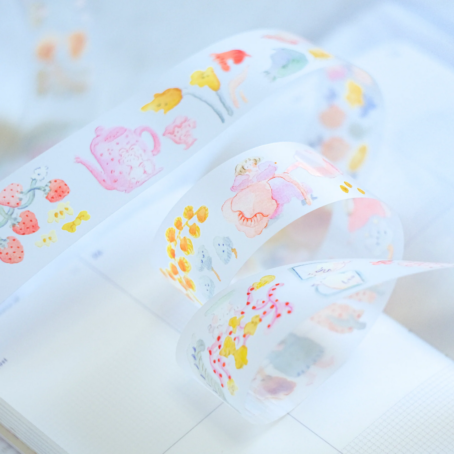 Illustrated masking tape. Beautiful gift wrap tape. 