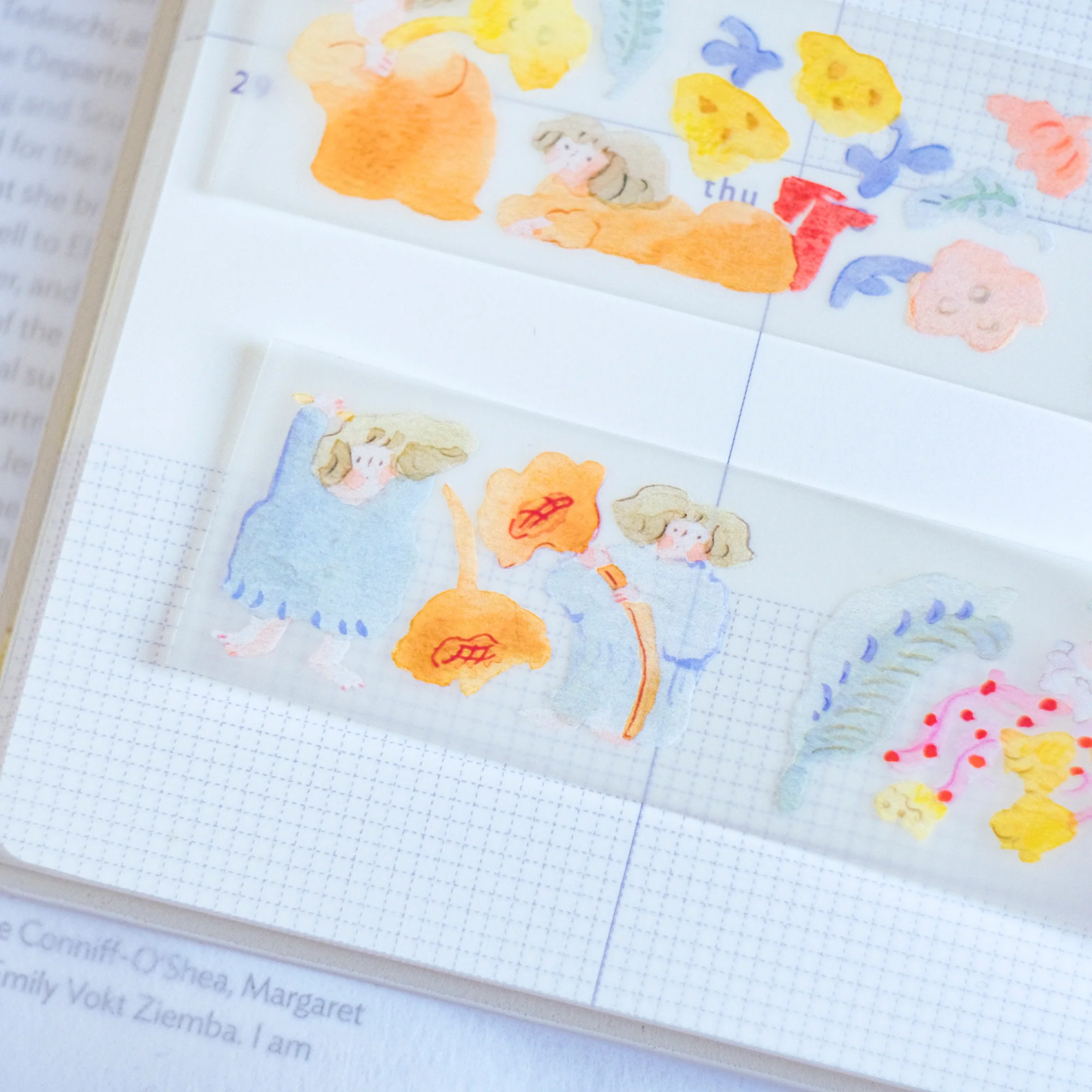 Illustrated masking tape. Beautiful gift wrap tape. 