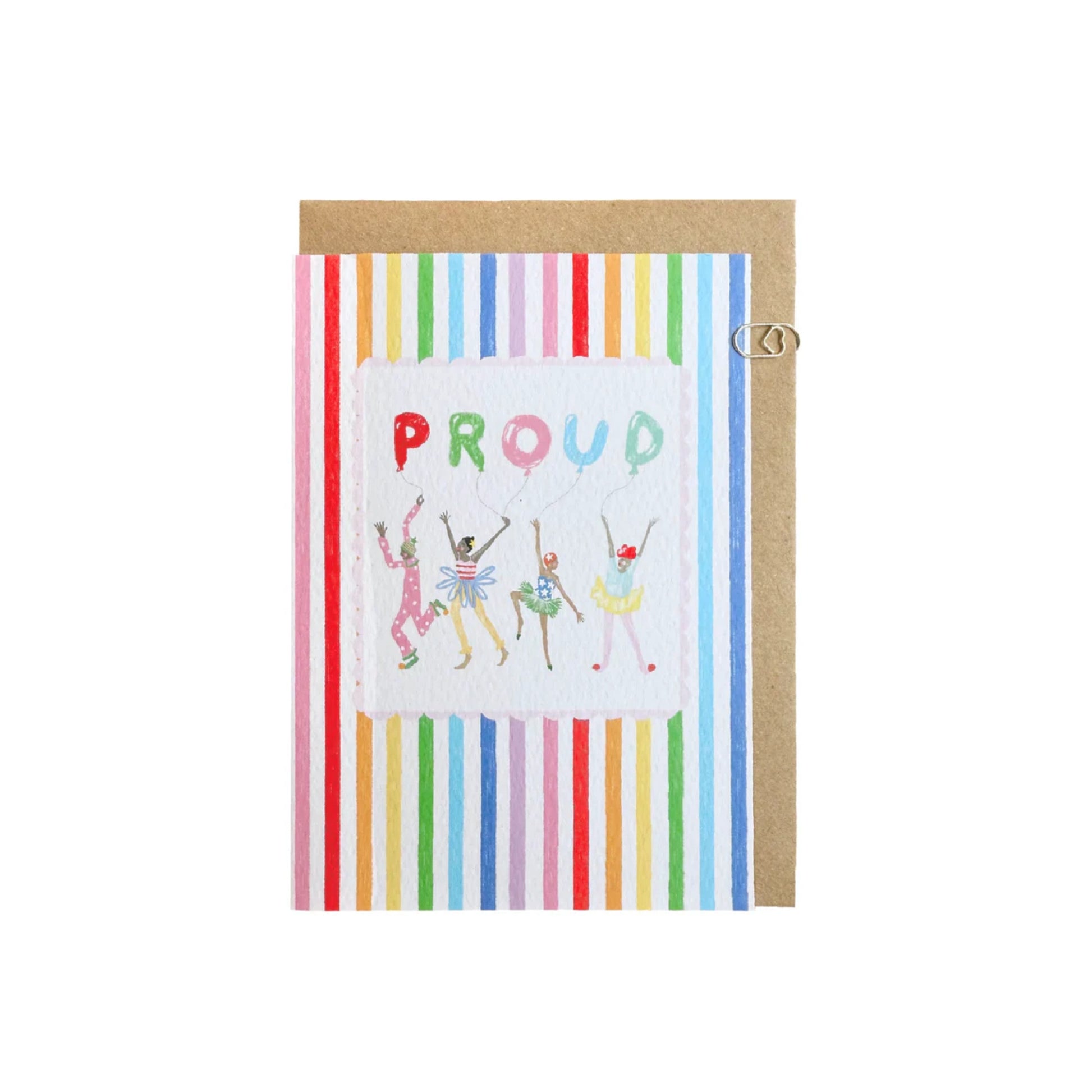 Rainbow Candy Stripe Proud Card