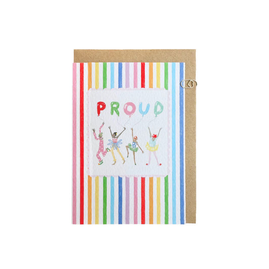 Rainbow Candy Stripe Proud Card